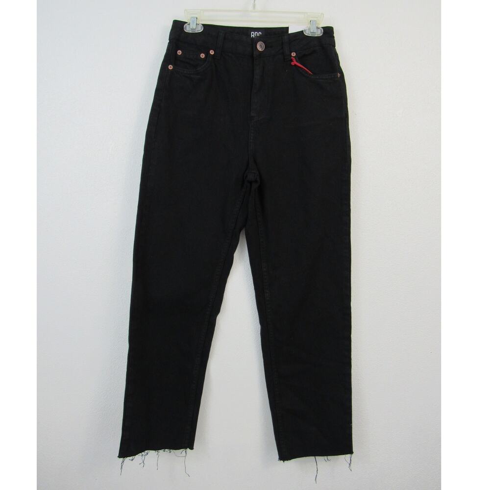 NWT BDG 28W 32L Pax Black Straight Leg Jeans Frayed Edges Brand New